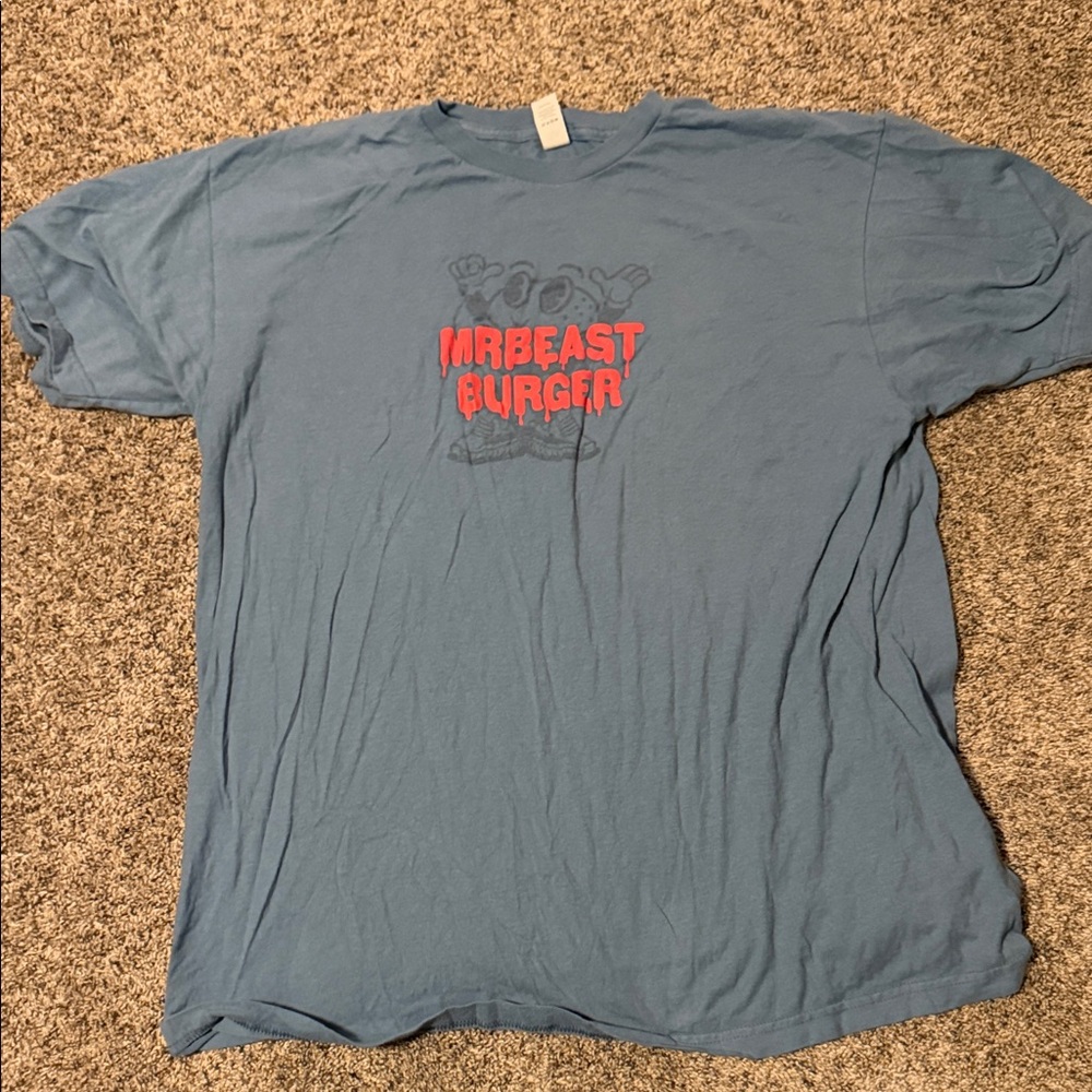 Tultex Mr. Beast Burger Blue Graphic Tee